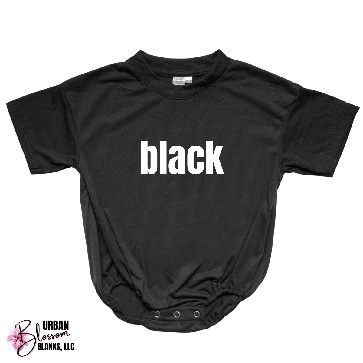 Short Sleeve Baggy Romper Bodysuits 100% Polyester- BLACK – Urban ...