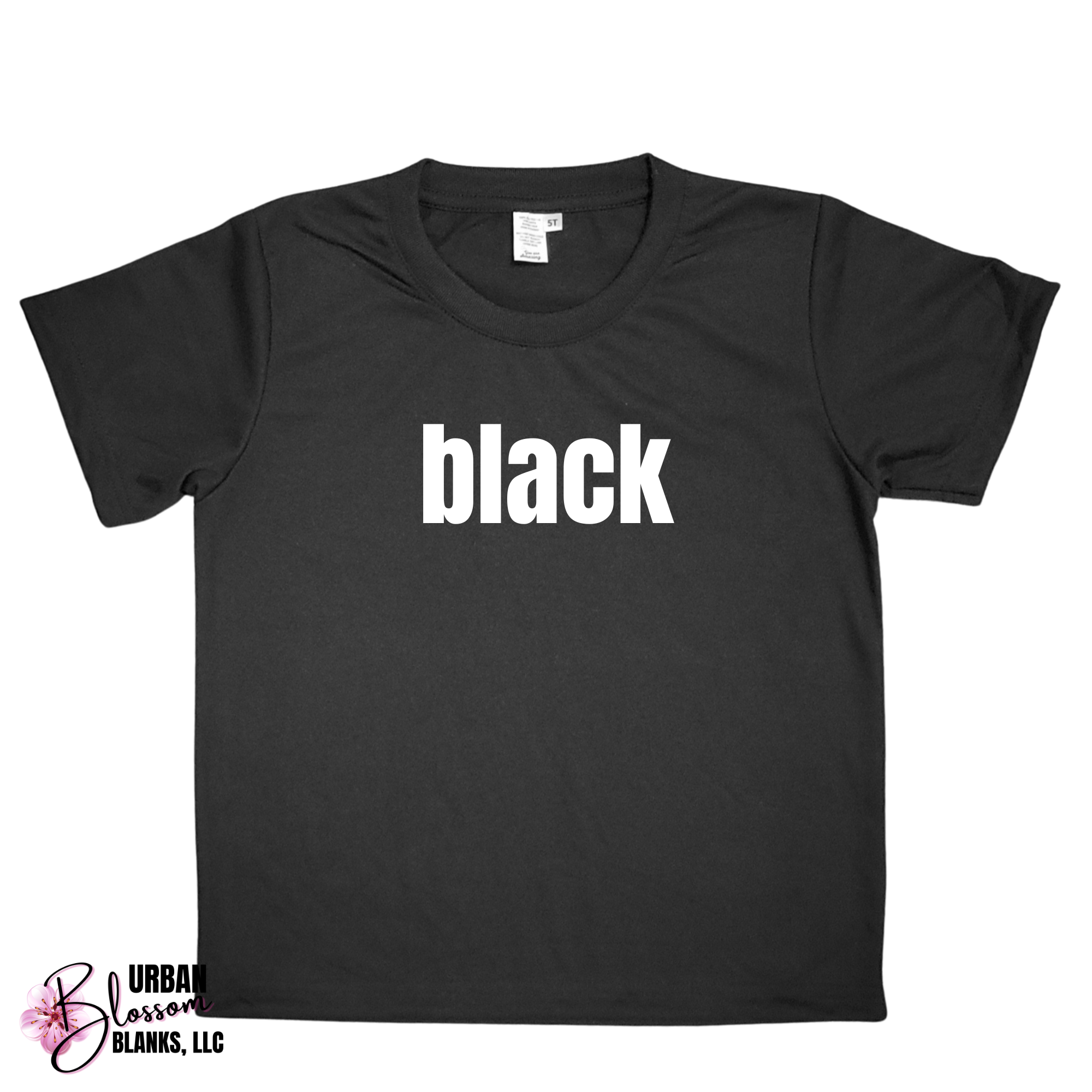 BLACK Short Sleeve Infant-Youth Shirts 100% Polyester *NON-SUBLIMATION