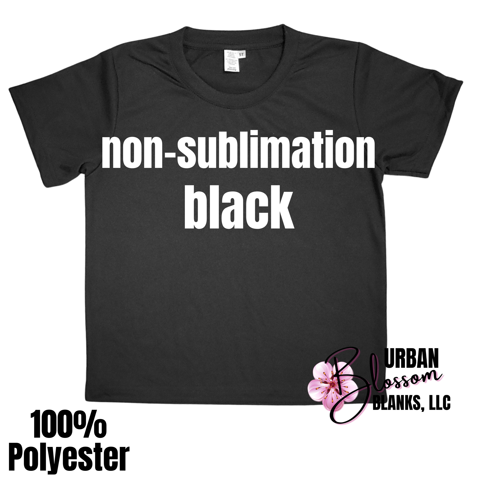 BLACK Short Sleeve Infant-Youth Shirts 100% Polyester *NON-SUBLIMATION