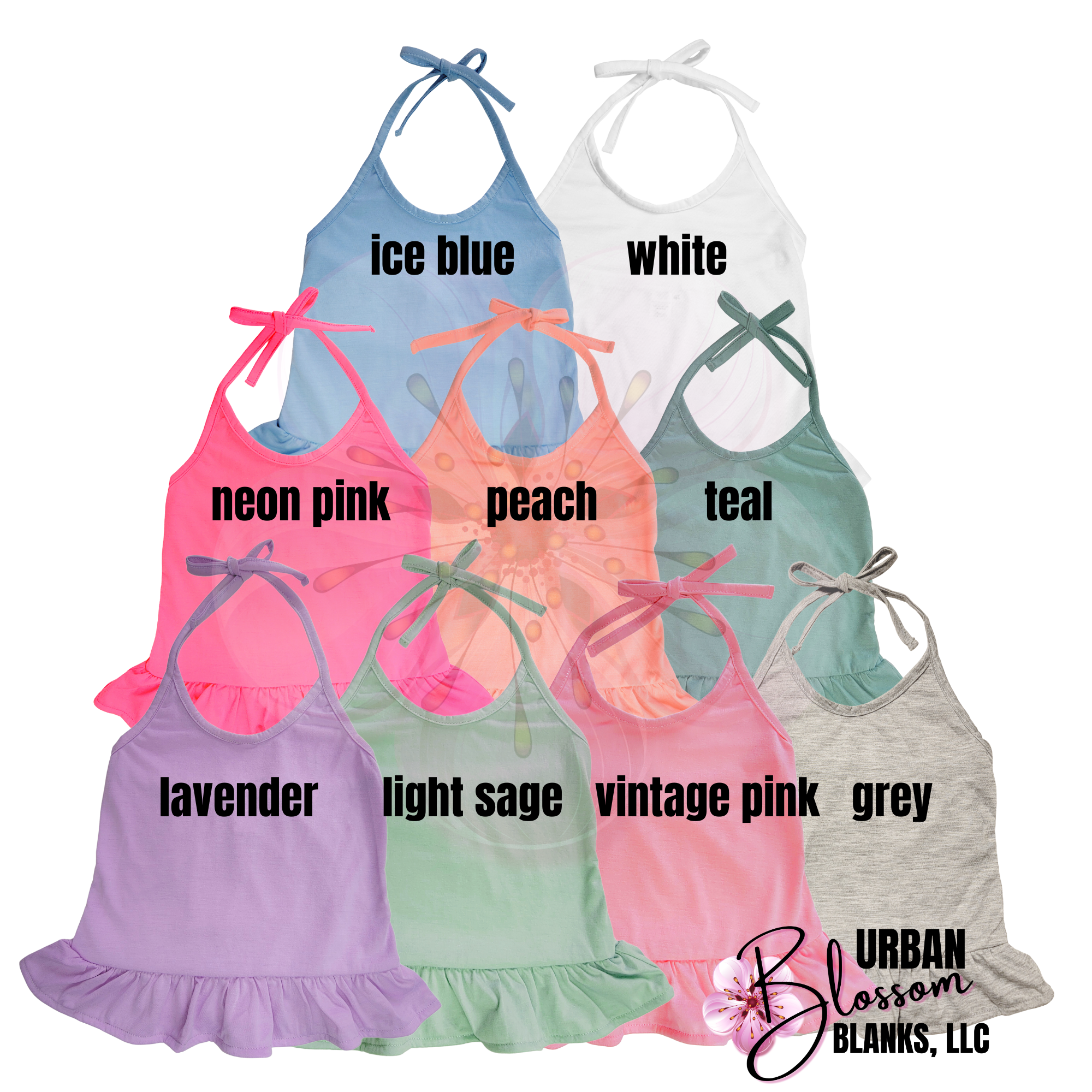 Colored Halter Tanks Infant-Toddler Sizes 100% Polyester