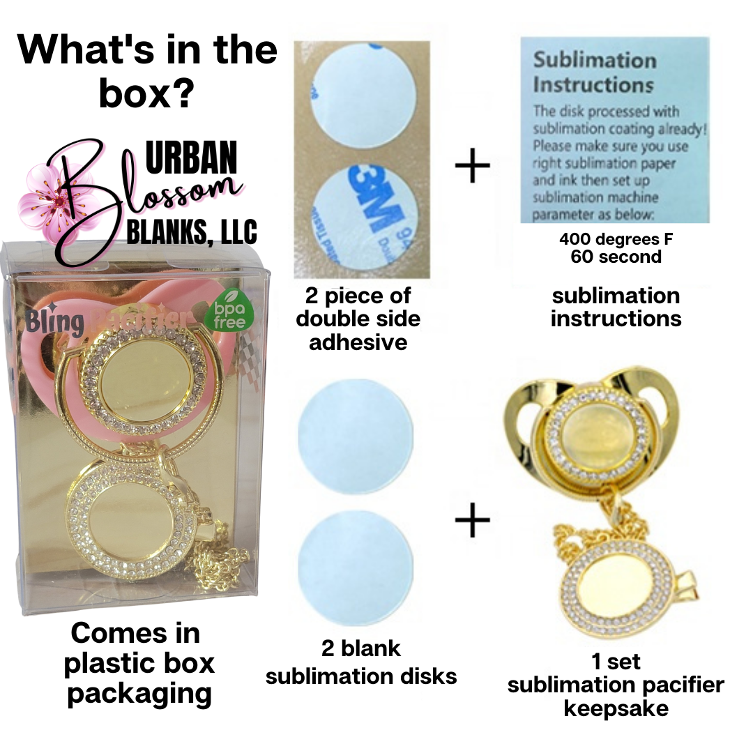 CLEARANCE CLOSEOUT* Bling Pacifier Sublimation Keepsakes – Urban